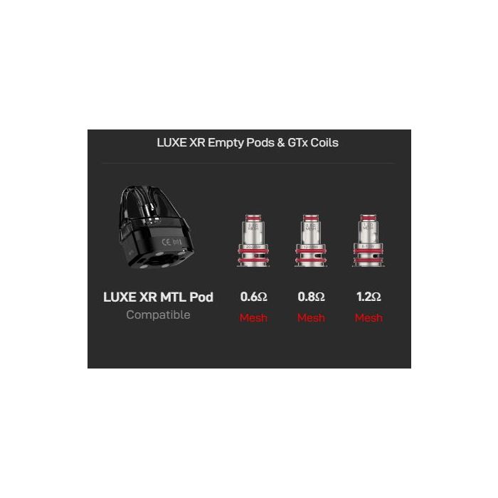 2 x Vaporesso Luxe XR Empty Pod 5ml, MTL