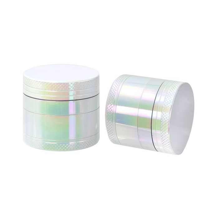 Aluminium Grinder Shiny White, 40mm, 4tlg.