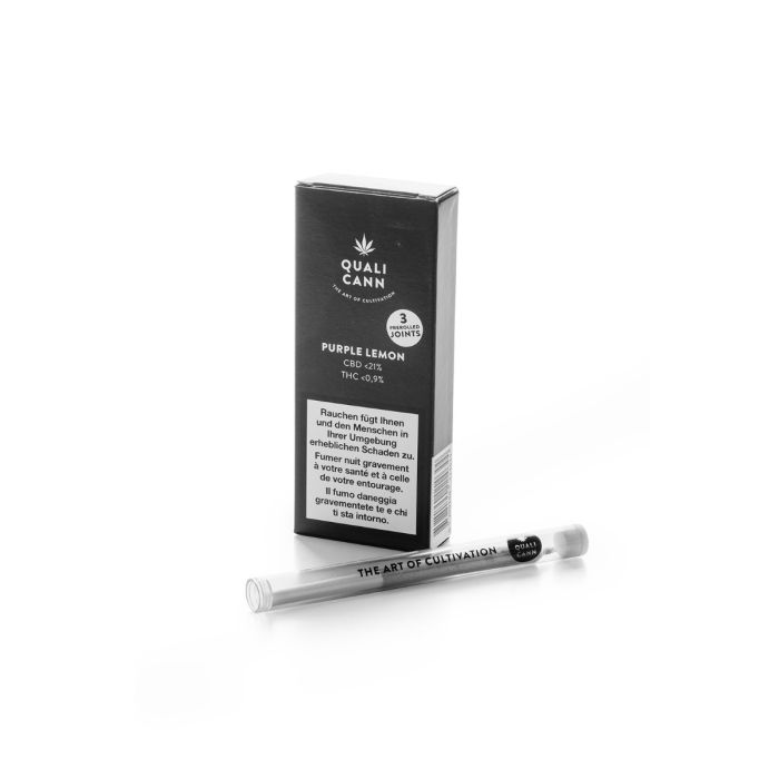 Qualicann CBD - PreRolled Joints, 3er Packung, Purple Lemon