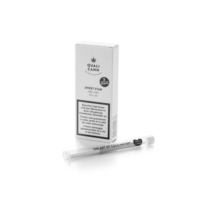 Qualicann CBD - PreRolled Joints, 3er Packung, Sweet Star
